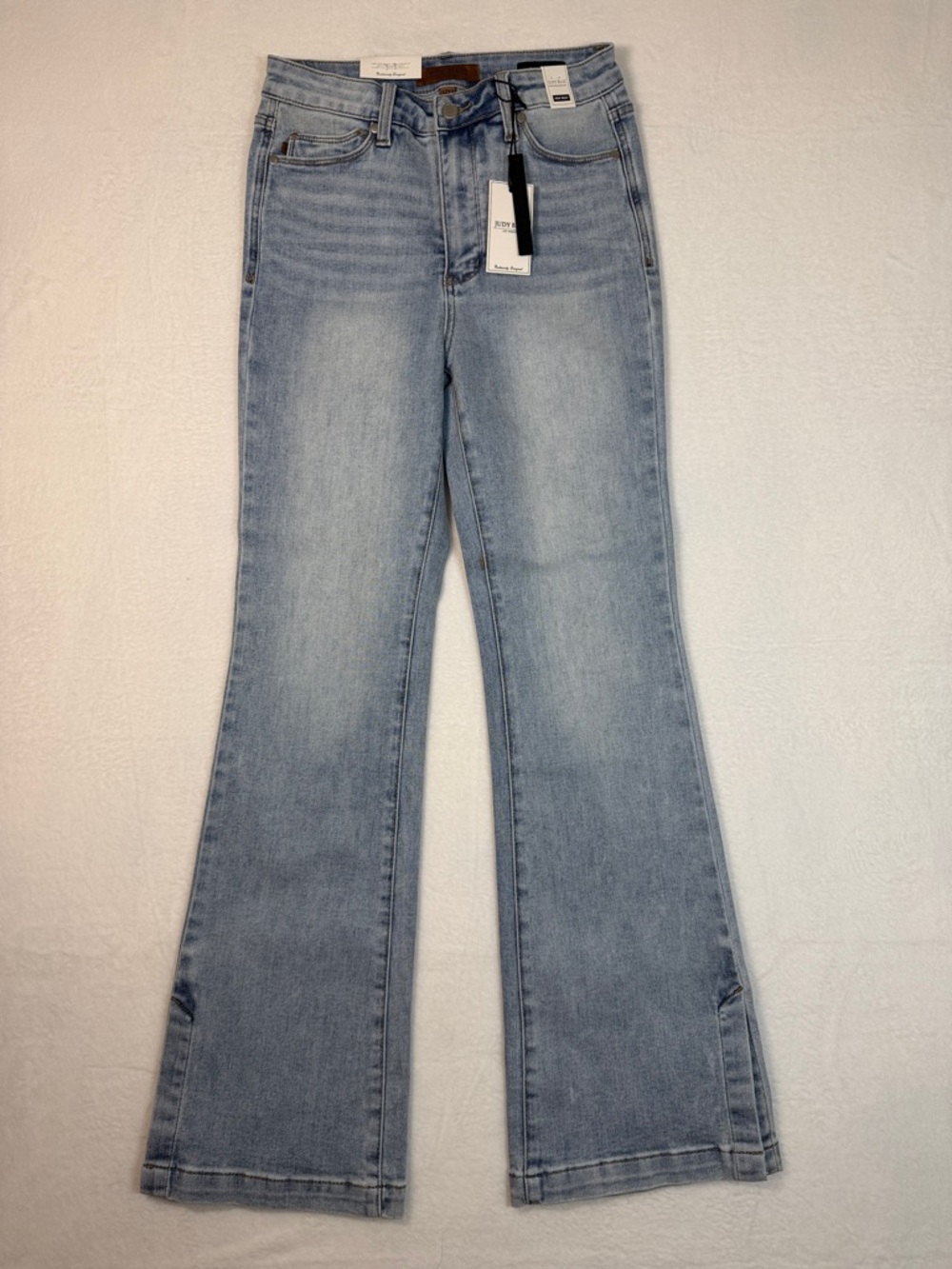 Judy Blue Tummy Control Vintage Wash Side Slit Slim Boot Jeans New with Tags - Picture 10 of 14
